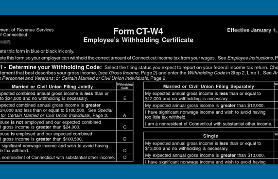 DRS: Review Form CT-W4 Withholding Status