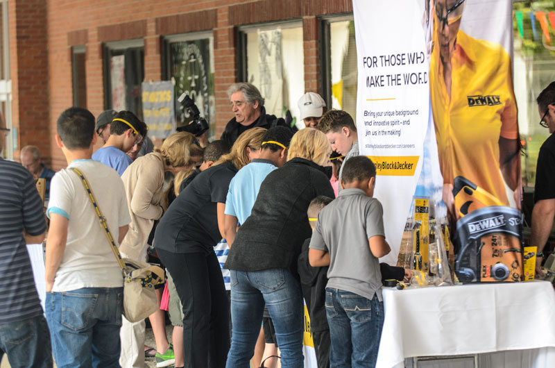 New Britain-based Stanley Black & Decker drew a crowd at the Greater Hartford Mini Maker Faire.