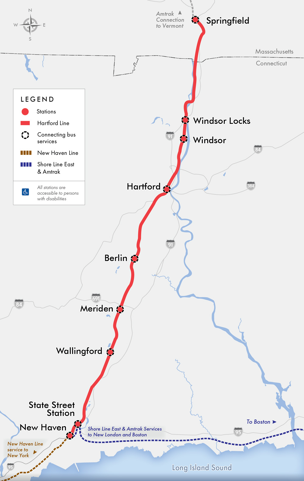 Connecticut Rail Map | Old Historical City, County and State Maps of ...