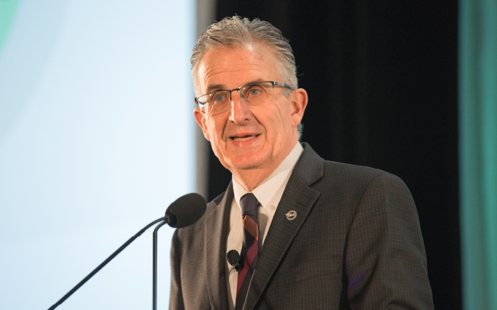 Pratt & Whitney's Bob Leduc speaking at the Connecticut Economic Update