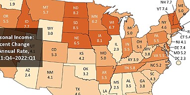 Personal Income: Percent Change at Annual Rate, 2021: Q4 - 2022: Q1