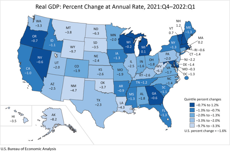 Real GDP: Percent Change at Annual Rate, 2021: Q4-2022: Q1