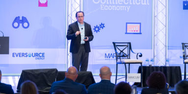 Ezra Greenberg speaks at the Connecticut Economy