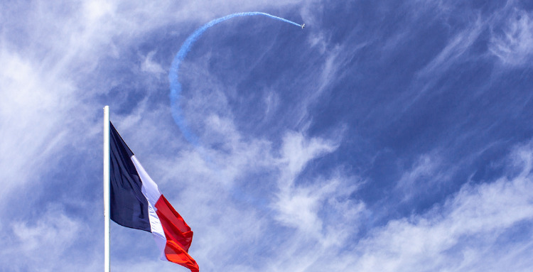 France flag with plane