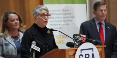 WBDC CEO Fran Pastore speaks at a press conference.