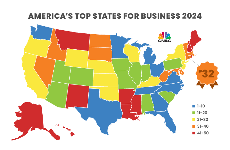 Business Climate, Costs Impact CNBC 'Top States' Ranking