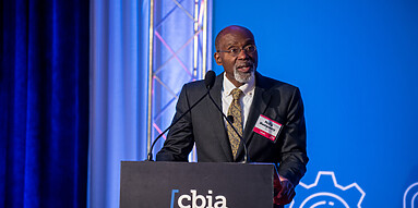 Phillip Montgomery speaks at safety conference.