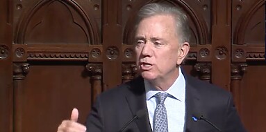 Gov. Ned Lamont delivers his budget address Feb. 5, 2025.