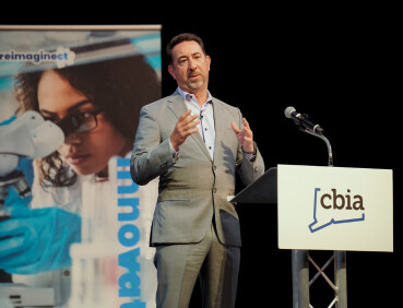 President speaks at business day event.