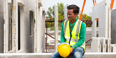 Employee working in heat