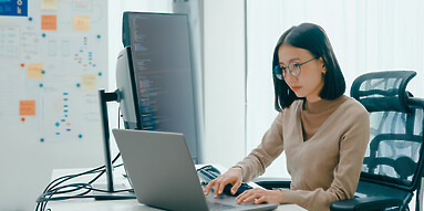 Employee working on computer