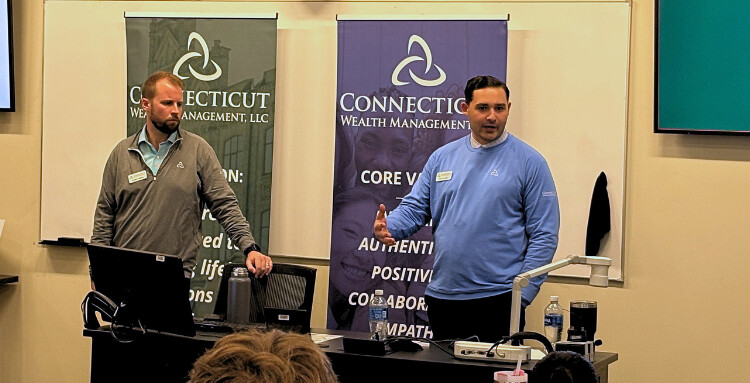 CTWM advisors Patrick Sullivan and Sam DeBono introduced students to the firm’s approach to planning.  