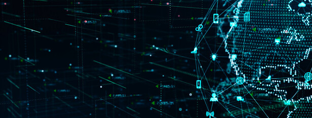 Internet network around the globe makeup graphic