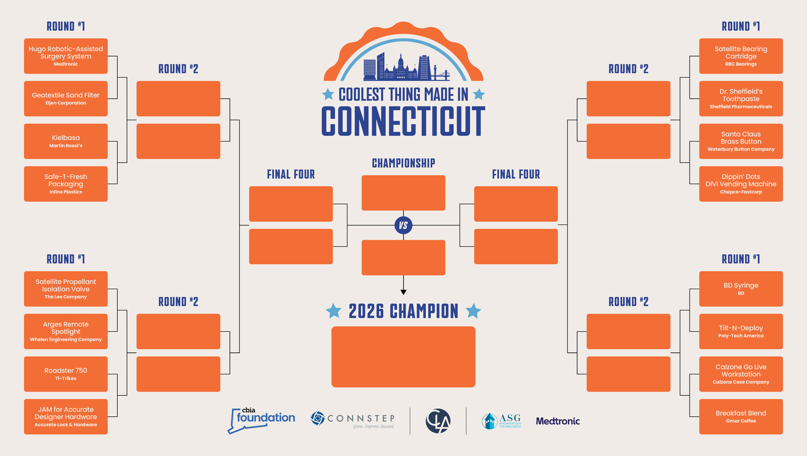 Coolest Thing Made (CTM) Bracket 2026 filled Coolest Thing Made (CTM) Bracket 2026 filled