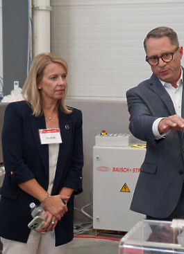 Sen. Christine Cohen tours Bausch + Ströbel